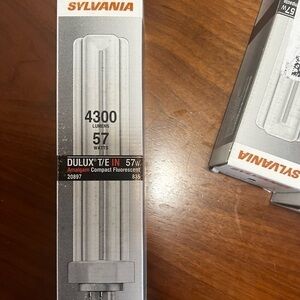 Sylvania Dulux T/E 4300 lumens 57w lightbulb set of 5